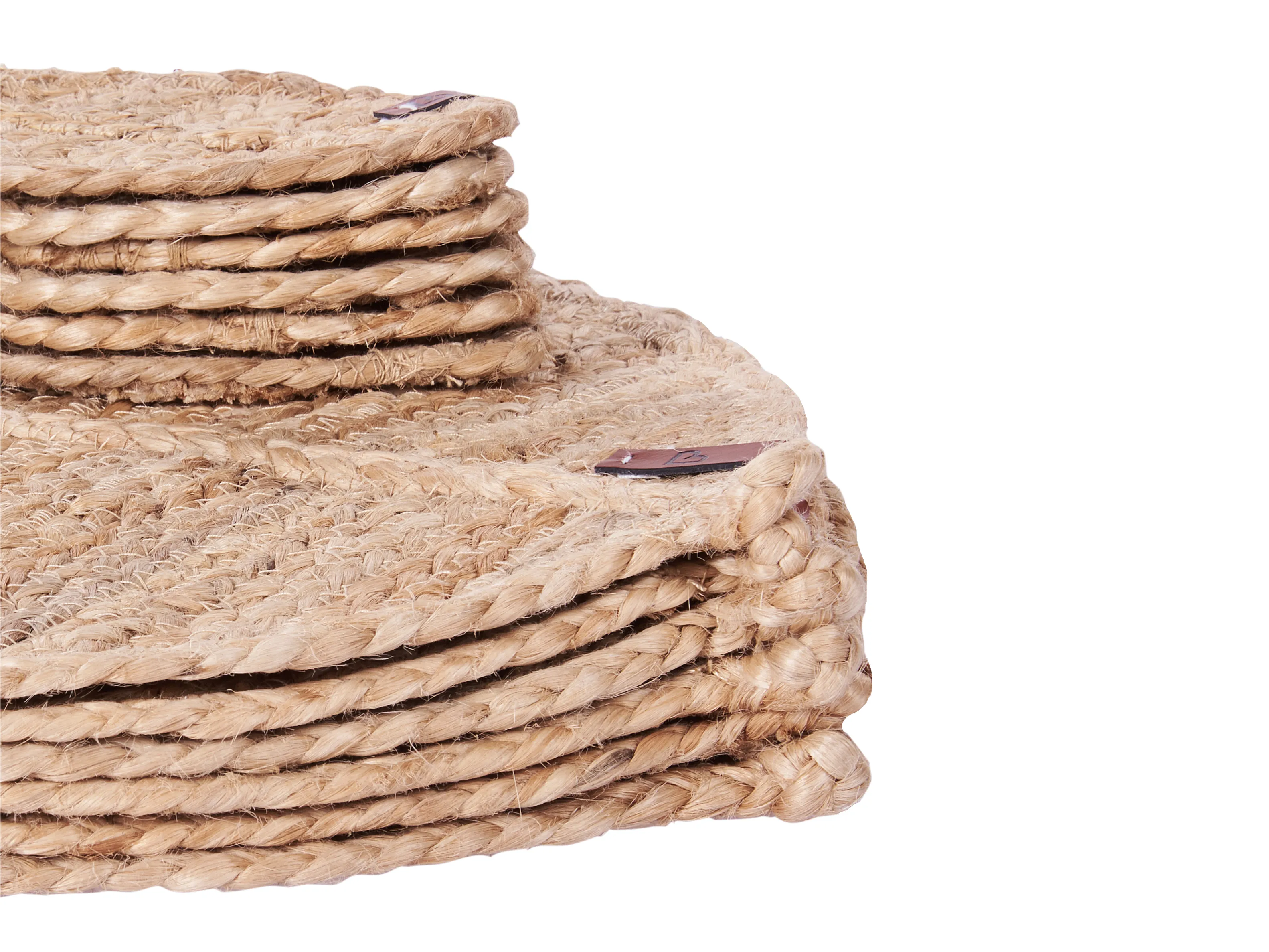 Placemats en onderzetters set PEPPERLEAF Natuurlijk Jute
