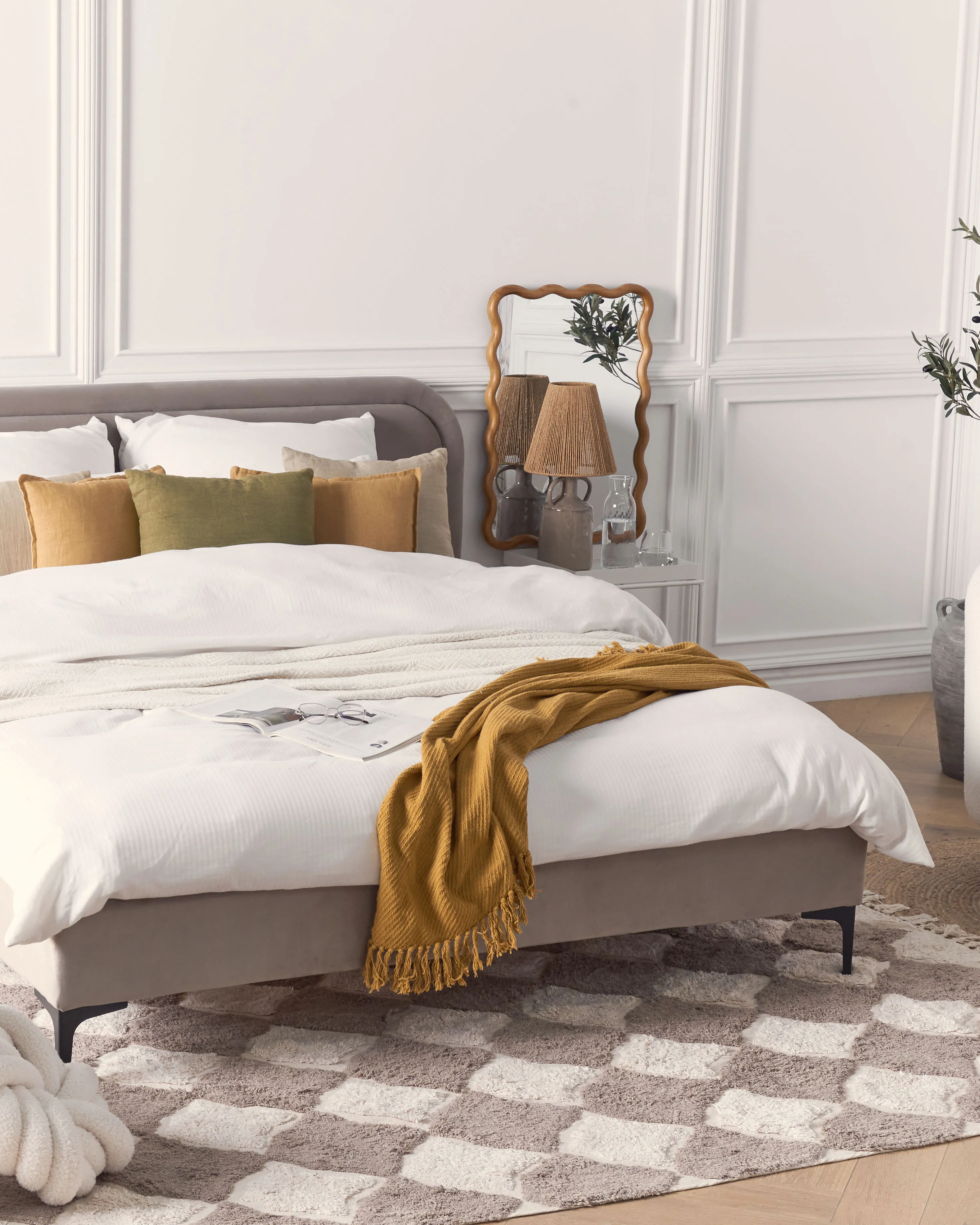 Vloerkleed SINOP Beige 160 x 230 cm Katoen