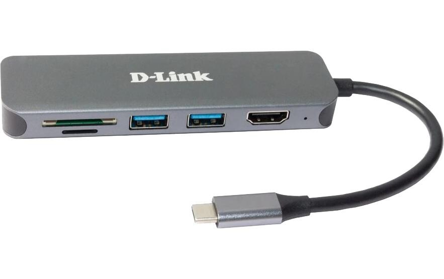 DUB-2327 USB-C Hub USB Typ-A/USB Typ-C6-In-1 USB-C Hub mit HDMI/Kartenleser/USB-C Ladeanschluss