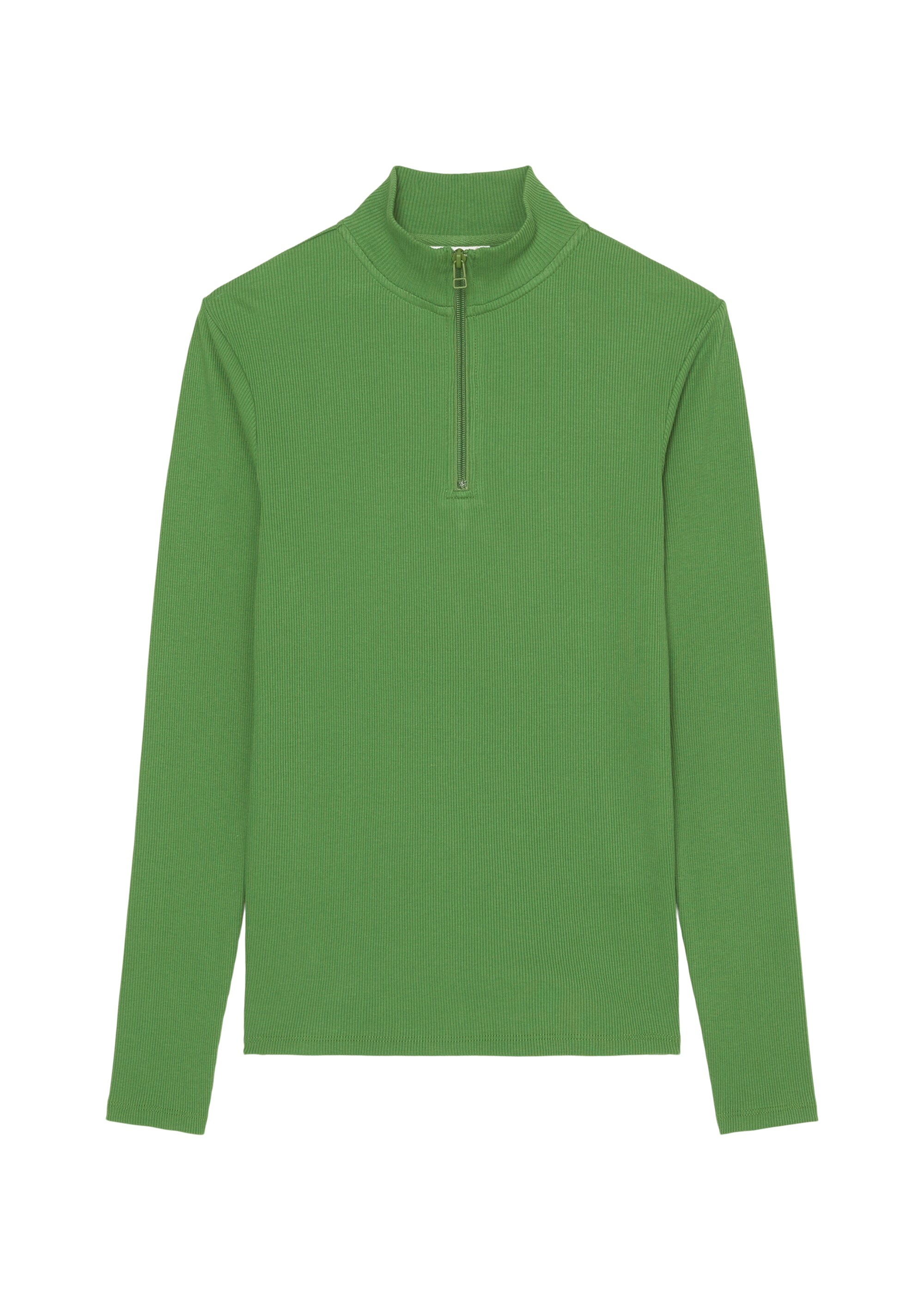 Zip-Longsleeve slim aus softem Rib-Jersey