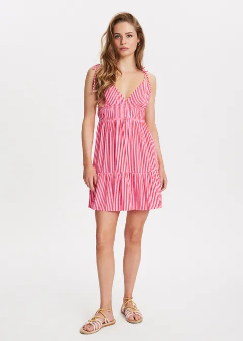 Gestreepte jurk roze (ROS)