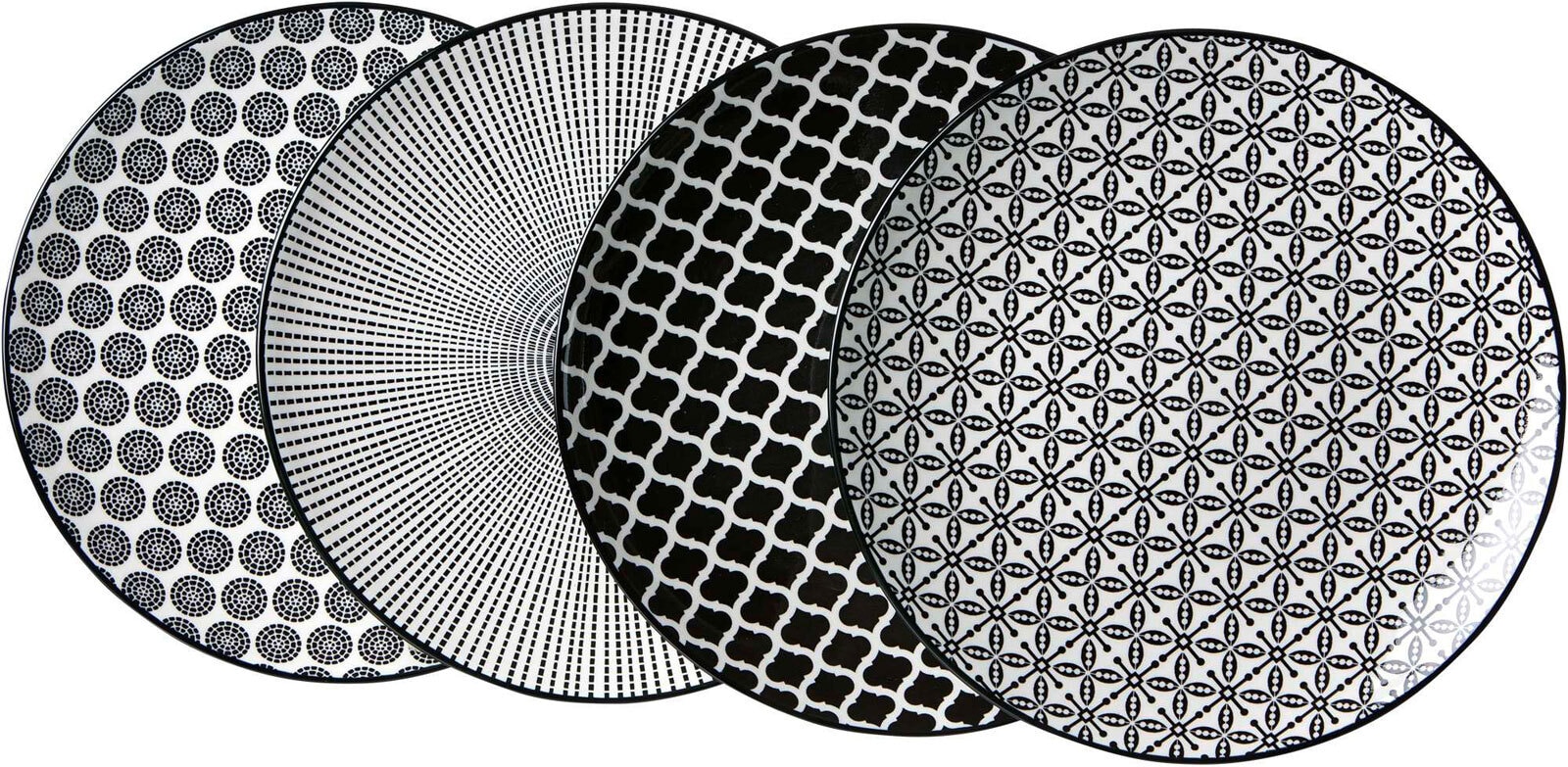 Ritzenhoff & Breker Dessertteller TAKEO 4er Set schwarz/ weiß