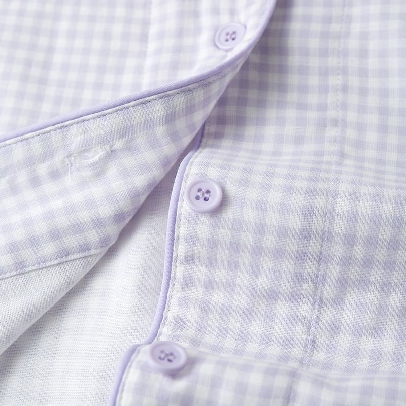 Finlies - Bijpassende pyjamaset voor koppels: geruite top met lange mouwen + broek