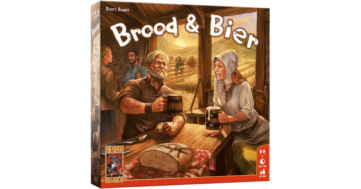 999 GamesBrood & Bier Bordspel  (Nederlands, 2 spelers, 30 - 45 minuten, Vanaf 10 jaar)