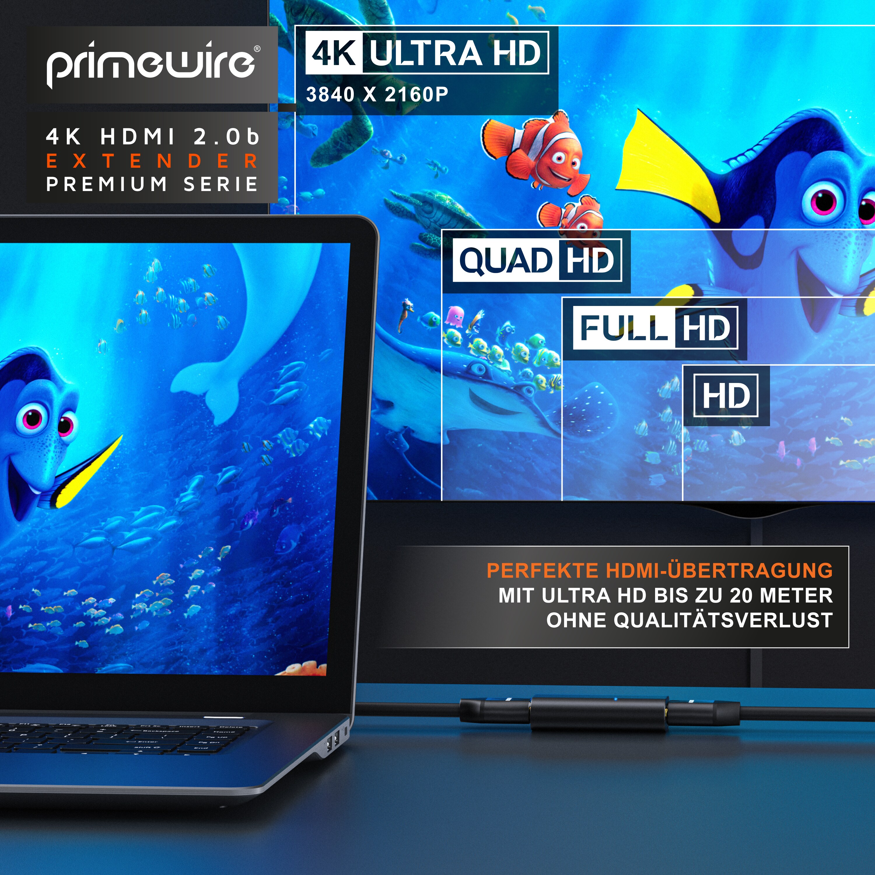 Primewire 4K UHD HDMI 2.0 aktiver Verstärker - bis zu 20m Entfernung