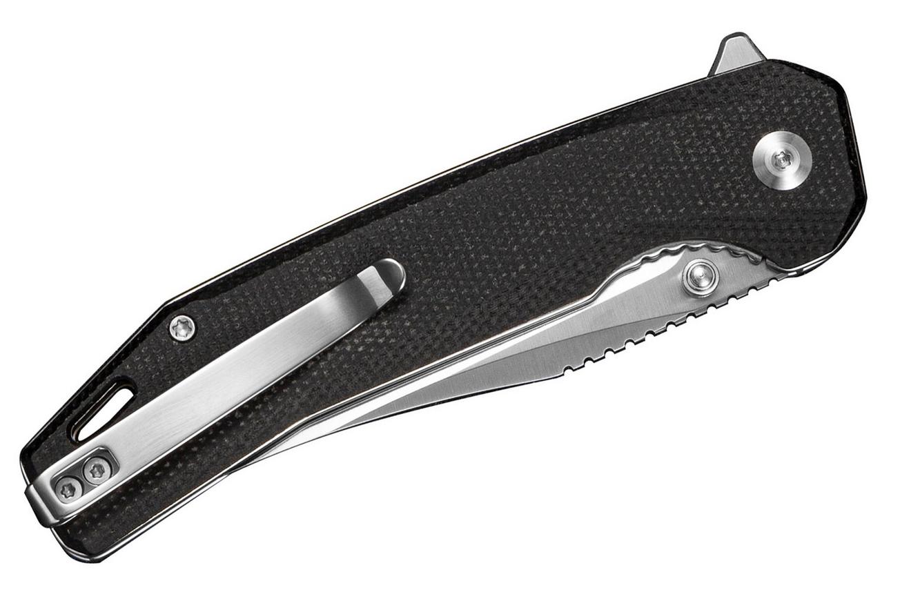 SENCUT Vornix S25038-2 Satin 9Cr18MoV, Black Micarta, zakmes
