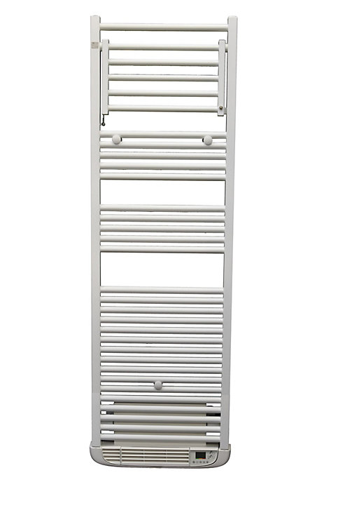 Sèche-serviettes électrique à inertie fluide Deltacalor Flexo blanc 750W + soufflerie 1000W