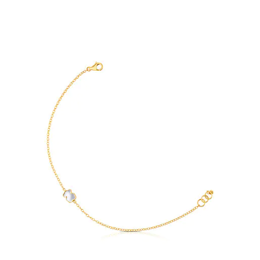 Pulseira de urso em ouro e madrepérola tamanho XXS