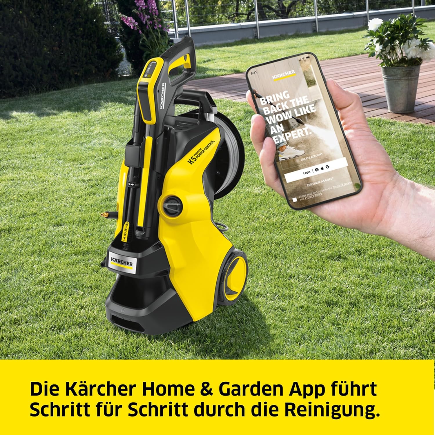 Kärcher Hochdruckreiniger K 5 Premium Power Control Flex, Druck: max. 145 bar, Fördermenge: 500 l/h, Flächenleistung: 40 m²/h, Gewicht: 13,9 kg, Flex-Hochdruckschlauch, Dreckfräser, Strahlrohr