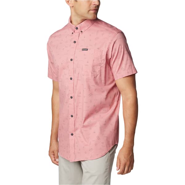 T-shirt COLUMBIA RAPID RIVERS PRINTED SHORT SLEEVE SHIRT PINK AGAVE EXPLORER