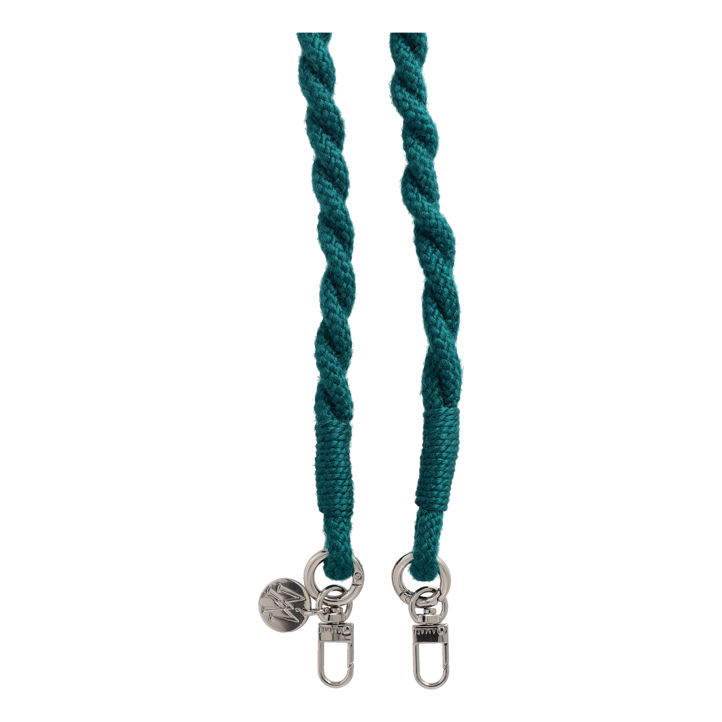 Handgemachte Handykordel Gedrehtes Umhängeband für Handyhüllen Silver - Dark Green
