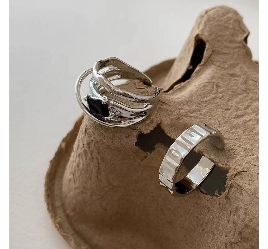 Gemsha - Set van 2: Open ring van legering (verschillende ontwerpen)