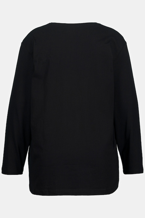 Shirt, V-Ausschnitt, Relaxed, Langarm