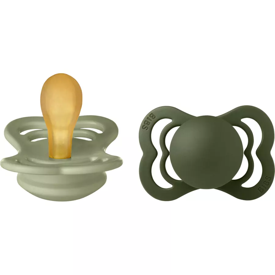 BIBS® Schnuller Supreme Sage  Hunter Green Latex 0-6 Monate, 2 Stk.