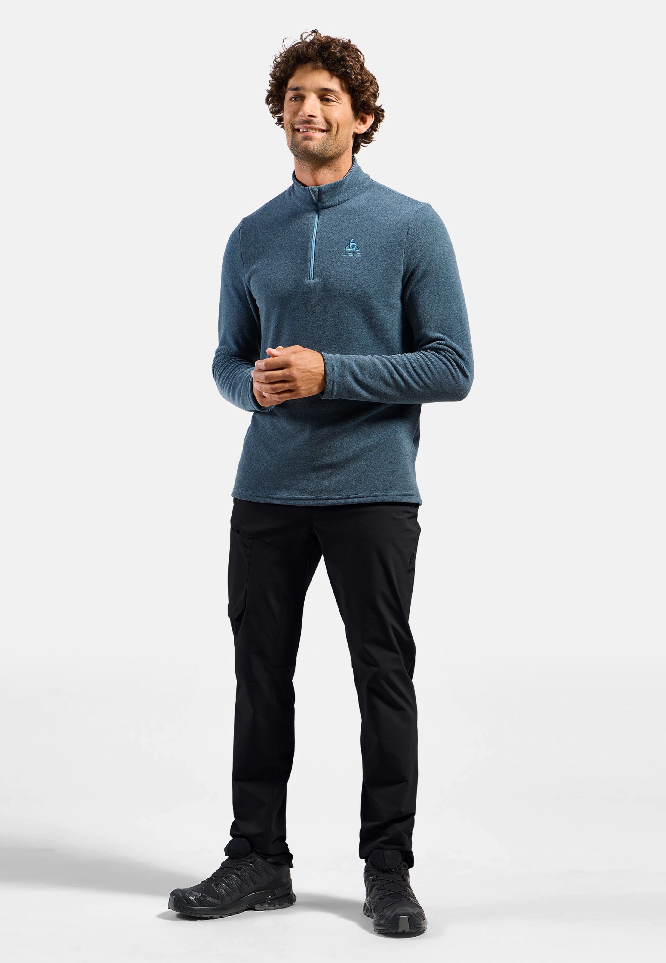 Herren Roy Mid Layer mit Halbreißverschluss in provincial blue - black