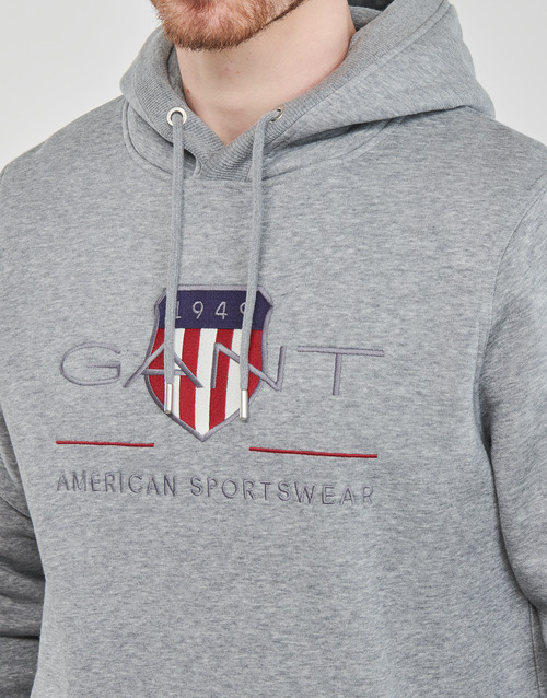 Gant - REG SHIELD HOODIE - Gris