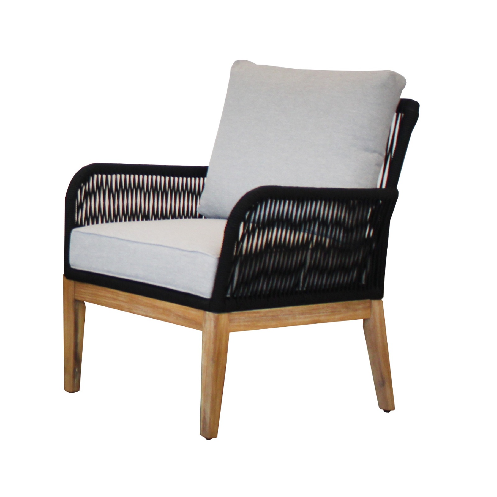 4-teiliges Lounge-Set - anthrazit - Akazie massiv