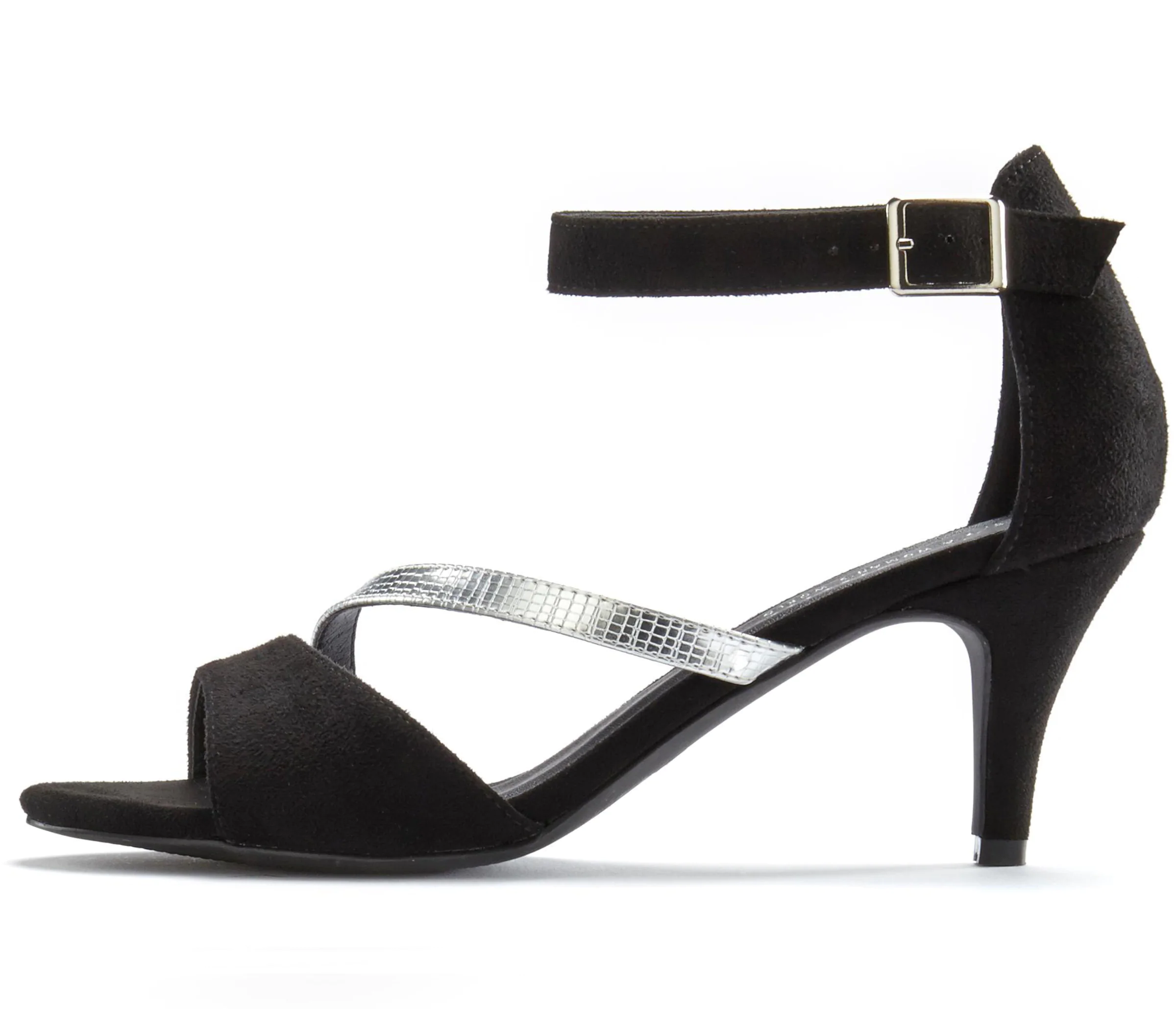 LASCANA Sandalette in schwarz-silberfarben