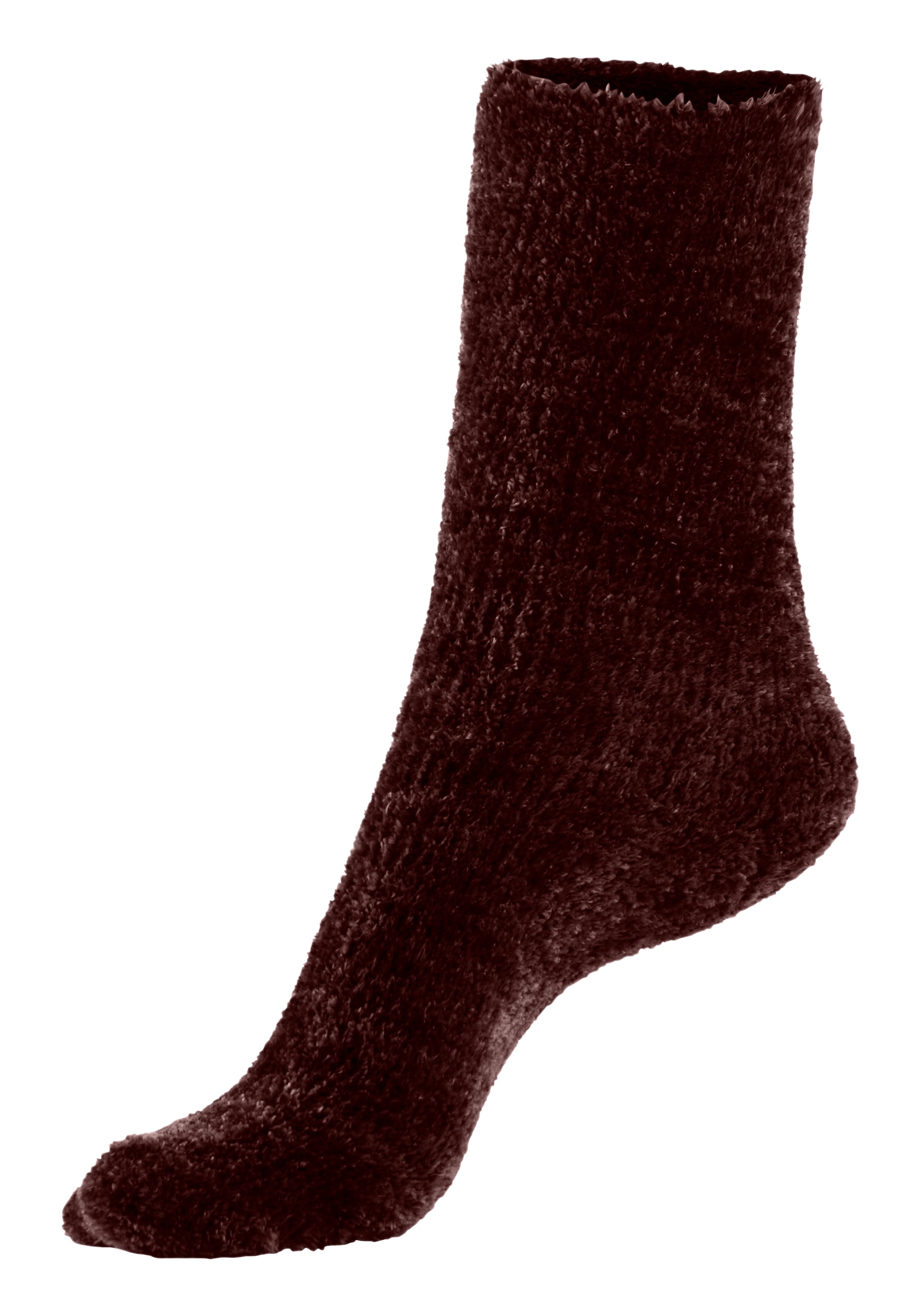 Lavana Kuschelsocken Packung, 5 Stk. tlg. Bettsocken aus weichem, leicht glänzendem Chenillegarn