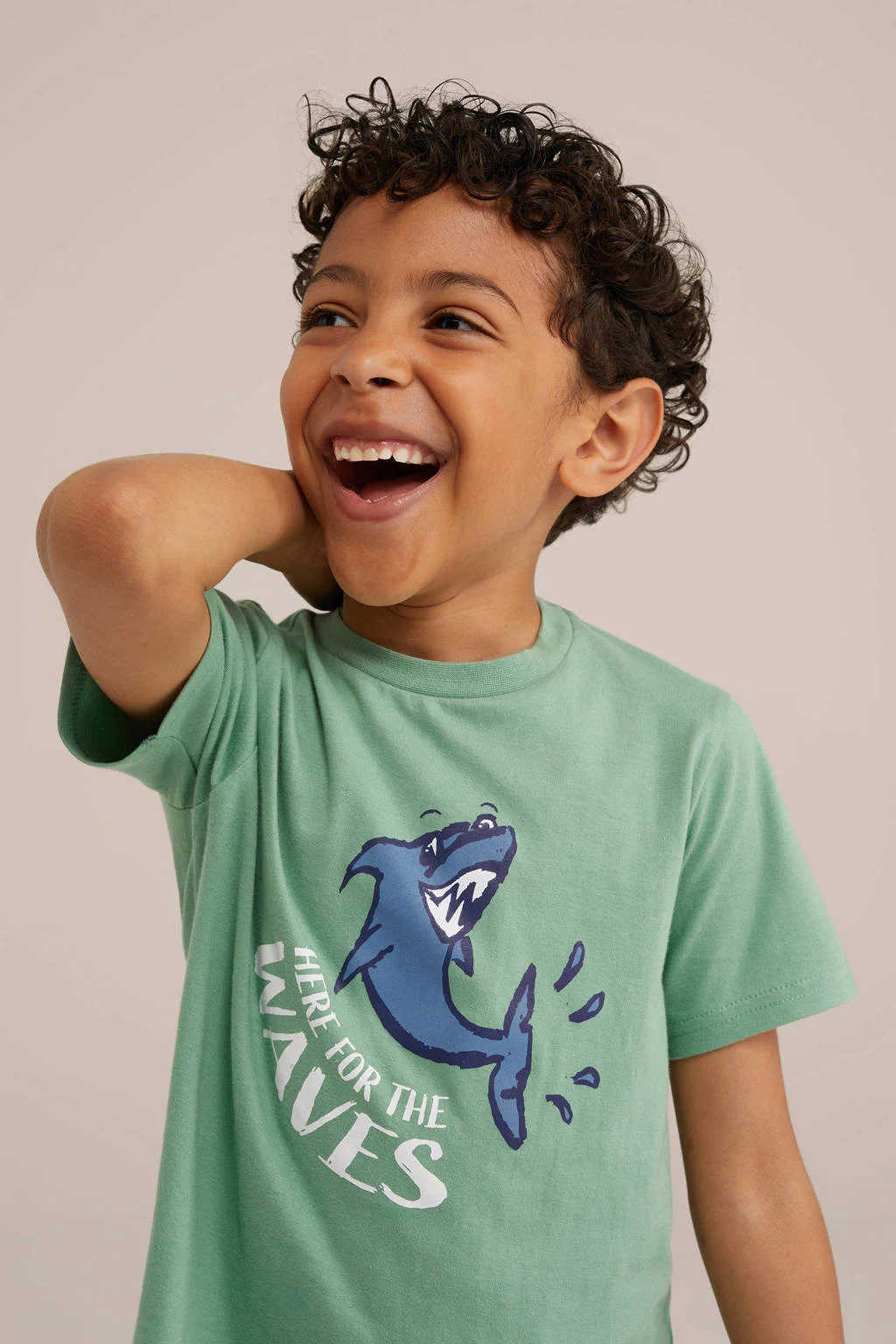 WE Fashion T-shirt met printopdruk lichtgroen