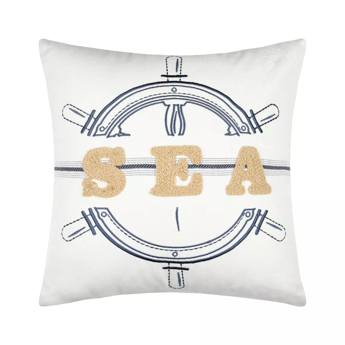 Coussin carré coton (45 x 45 cm) Maritime Bleu marine