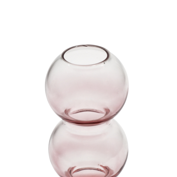 Vaas glas roze transparant 22 cm