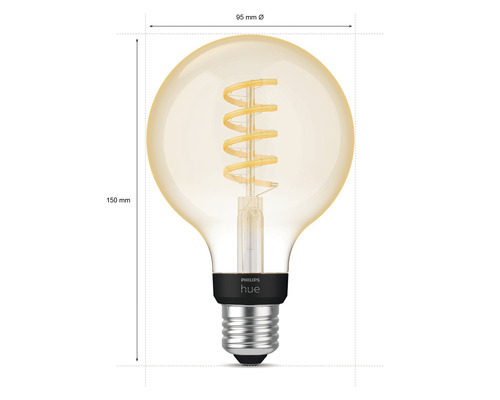 Philips Hue Globe Bulb White Ambiance Filament Dimbaar Goud G93 E27/7W (40W) 550 lm 2200-6500 K - Compatibel met SMART HOME van Hornbach