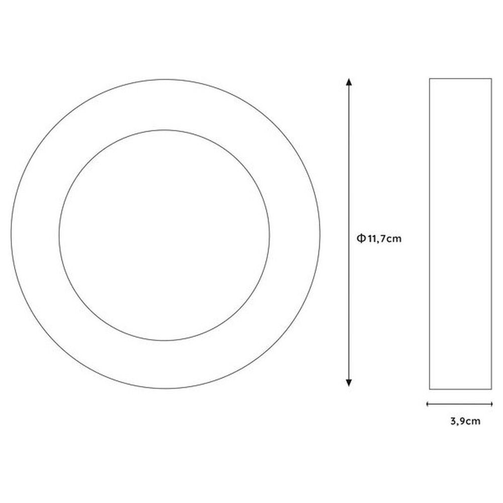 Brice LED plafondlamp in wit, 8W, 3000K, 471lm, IP44, 117mm, rond