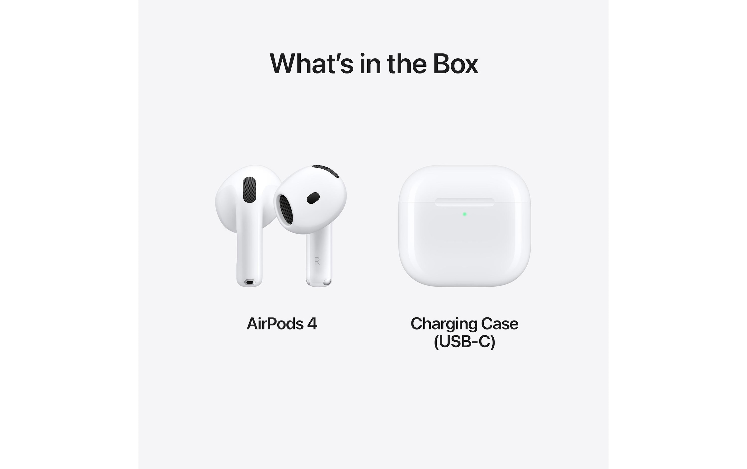 Apple In-Ear-Kopfhörer »AirPods 4« Bluetooth integrierte Steuerung für Anrufe und Musik | kompatibel mit Siri