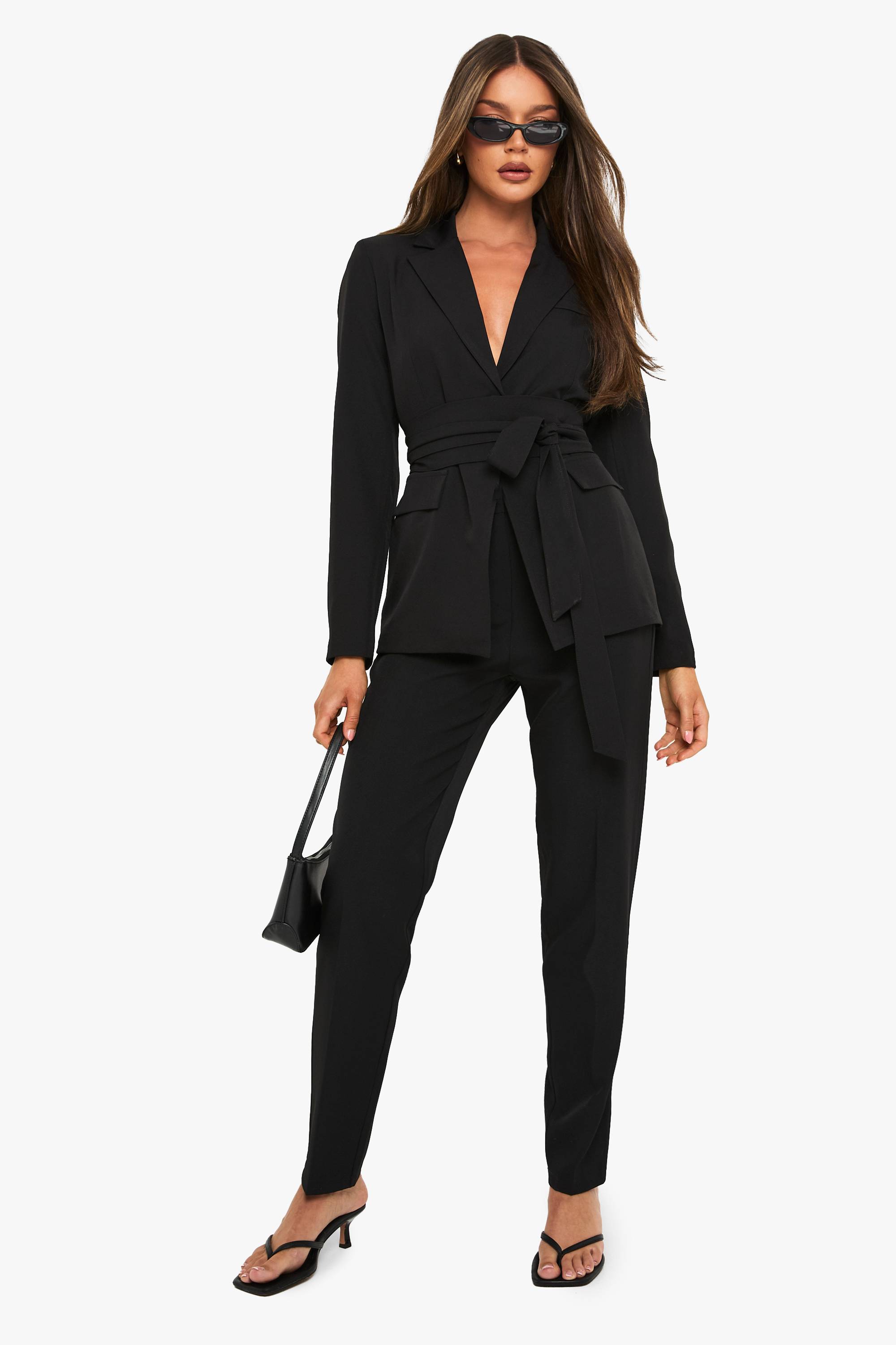 boohoo Obi Tie Waist Blazer