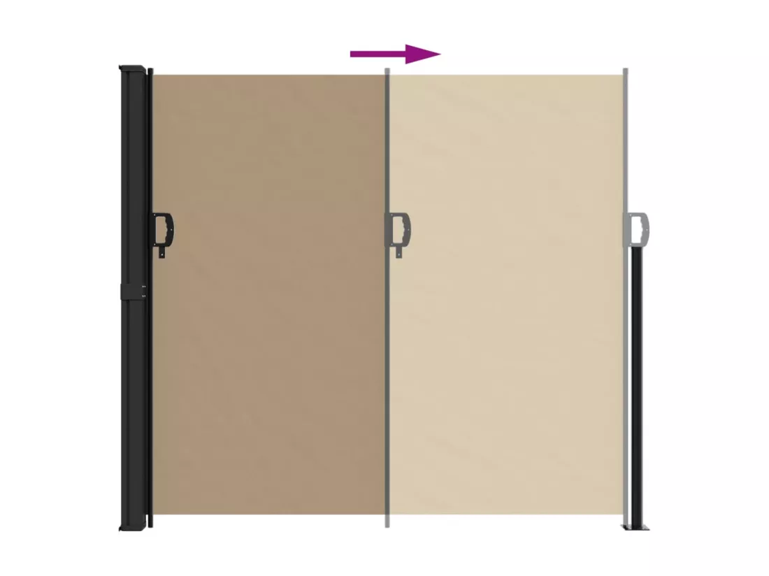 Auvent latéral rétractable taupe 180x500 cm