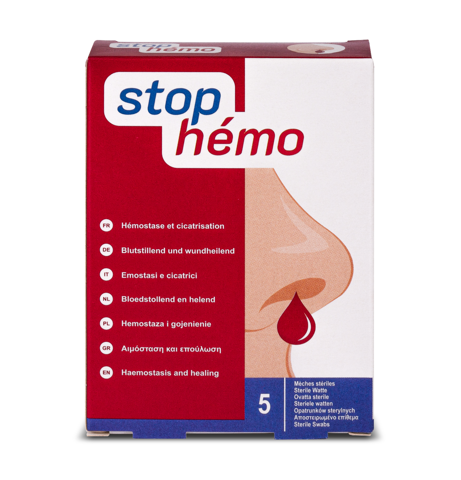 Stop Hemo Watte hämostatisch steril einzeln verpackt Btl 5 Stk