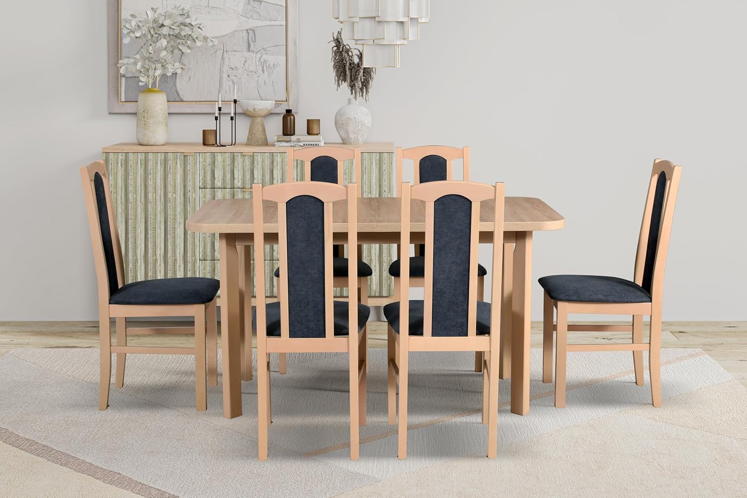 Esszimmerstühle Holz - Esszimmerstuhl 120 kg - Stuhl Buche Massiv - Stühle Esszimmer 6er Set - Holzstuhl - Esstischstühle - Küchenstühle 6er Set