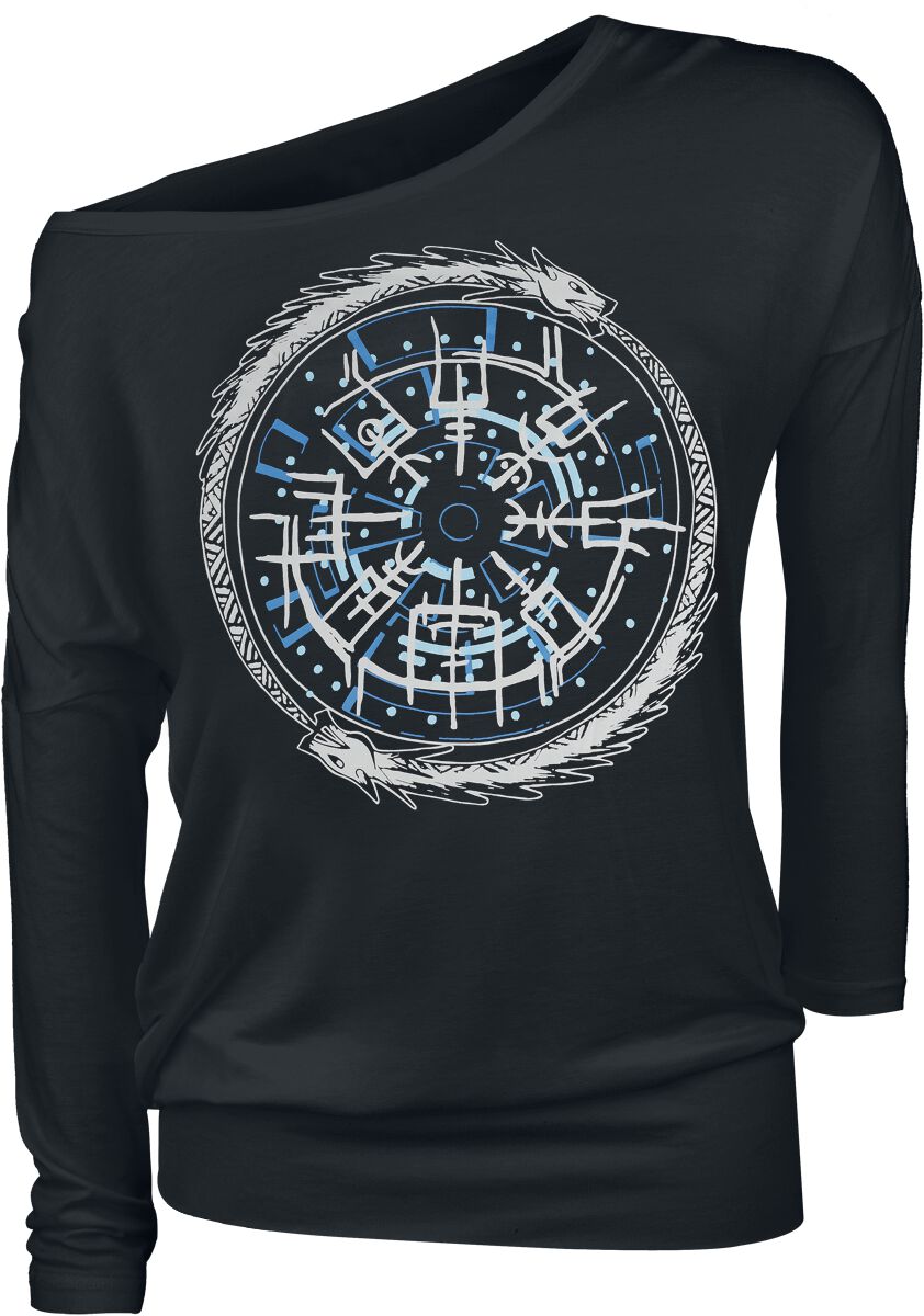 Haut Manches Longues avec Vegvisir | Black Premium by EMP T-shirt manches longues