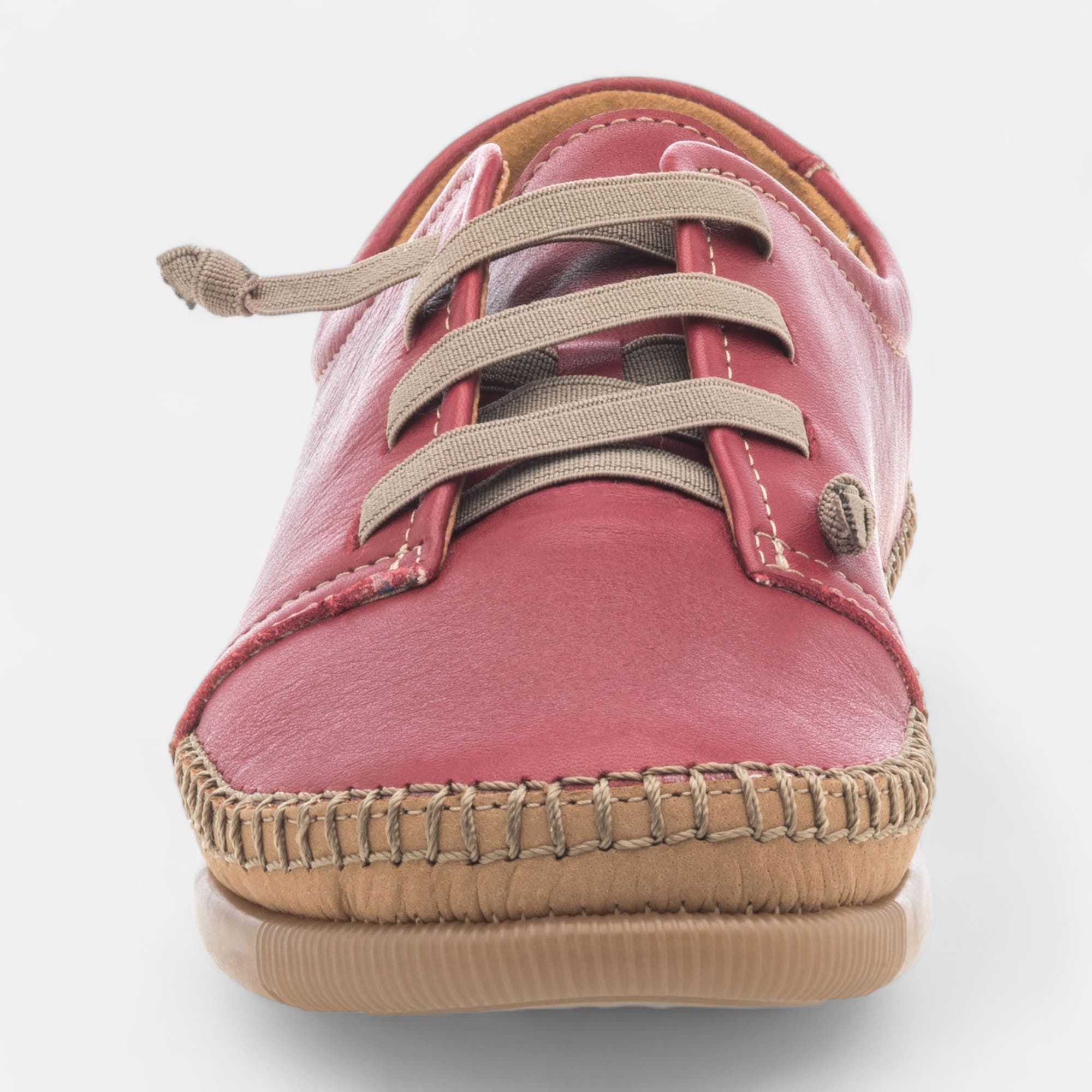 Baskets basses Femme en cuir rouge