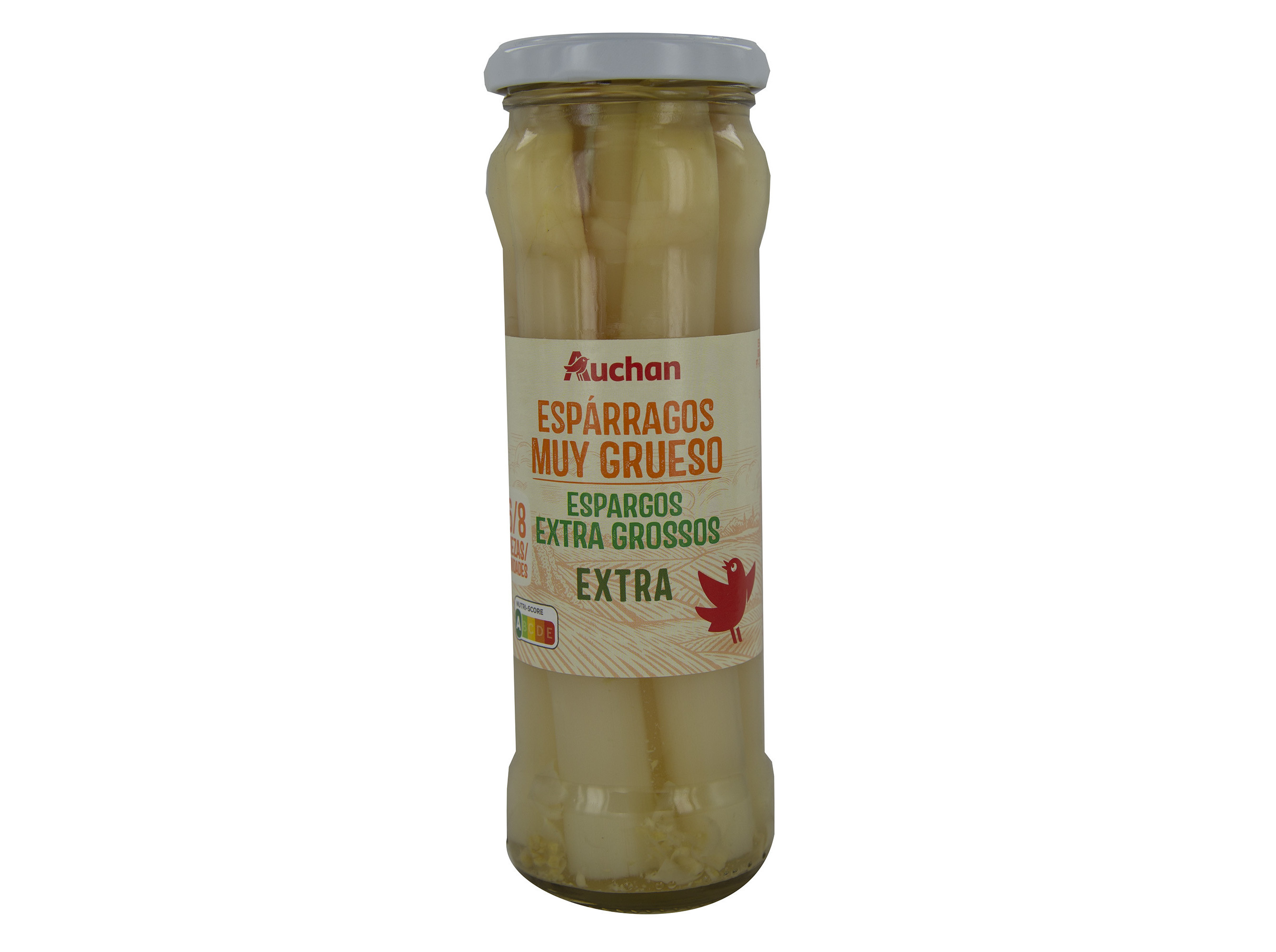 ESPARGOS BRANCOS AUCHAN 6/8 EXTRA GROSSO 330(205)G
