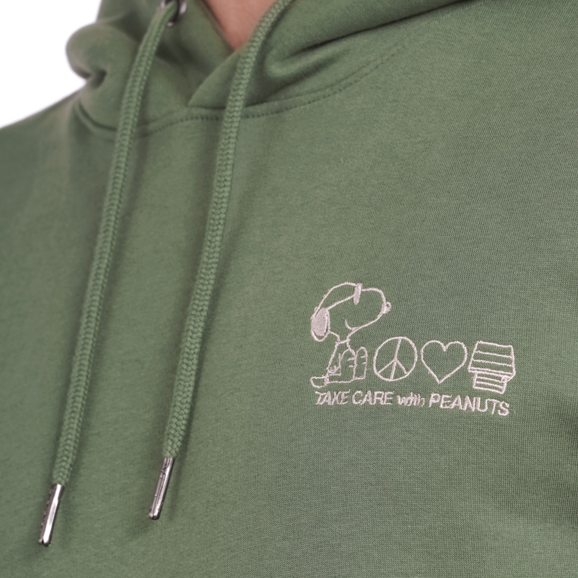 Jonas Nielsen Peanuts Hoodie mit Stickerei dunkelgrün