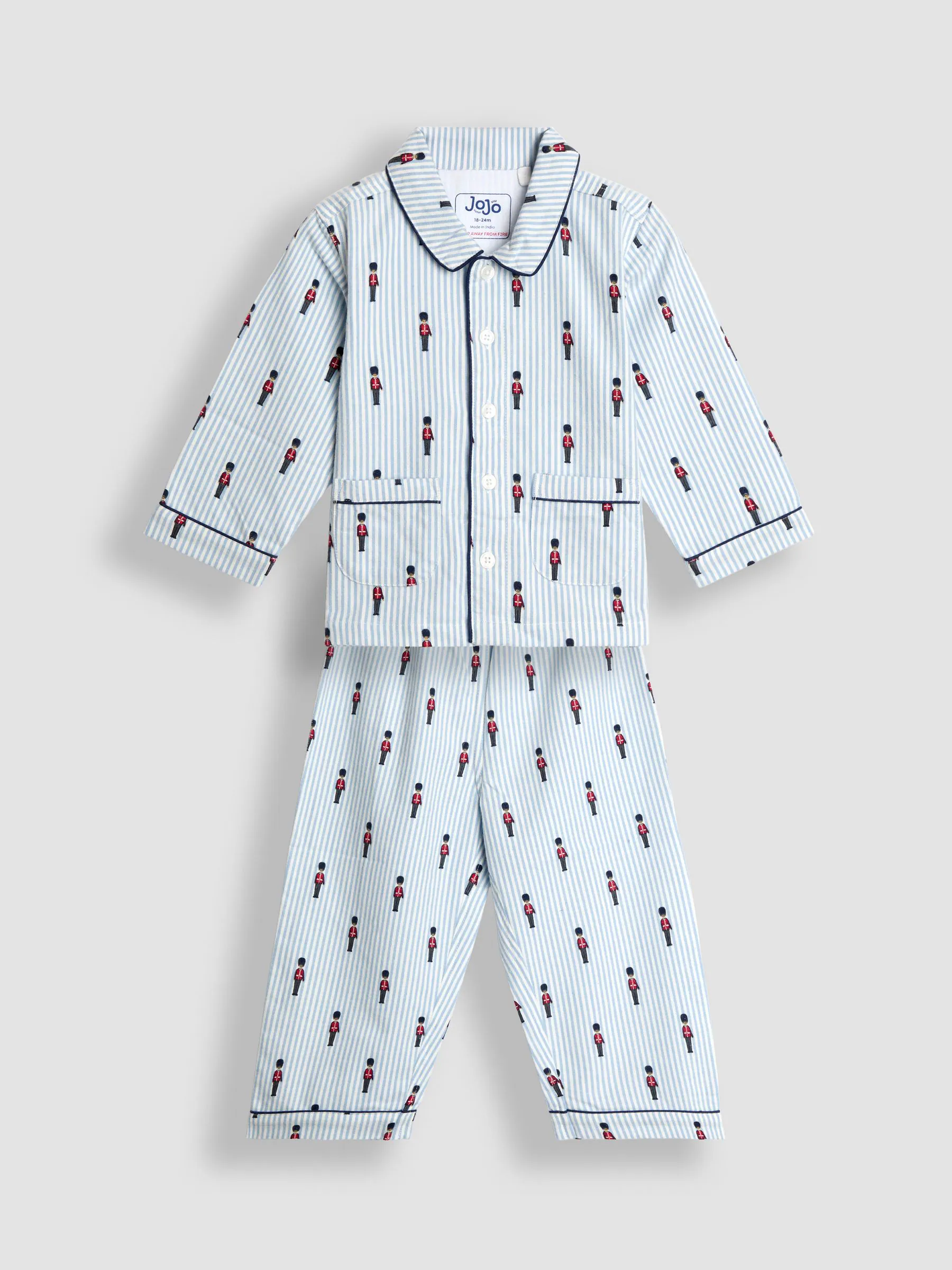 Blauw soldaat - JoJo Maman Bébé Woven Check Character Pyjamas