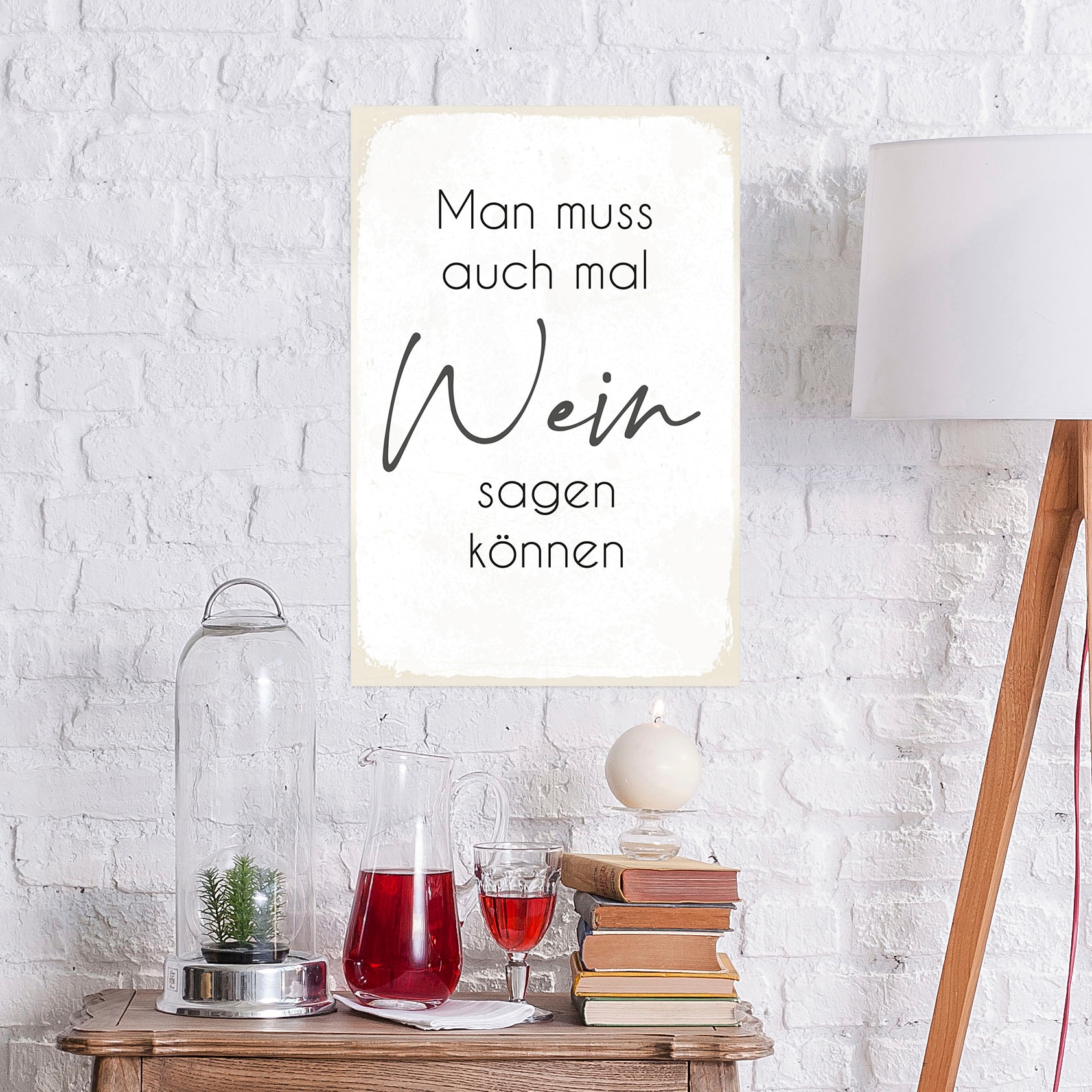 queence Metallbild »Wein« Sprüche 1 Stk. tlg. Sprüche, Texte, witzig, für die Küche