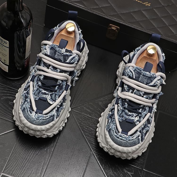 Mr Ozera - Platform Denim Veterschoenen