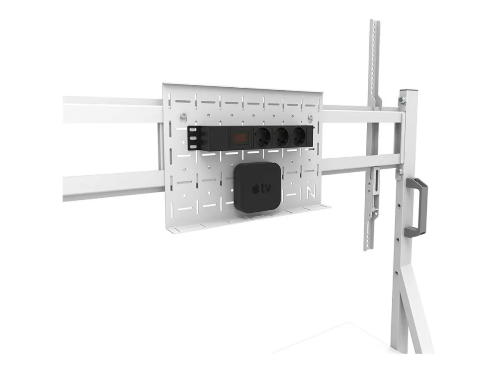 Neomounts Move Go FL50-525WH1 - Vogn med hjul - for fladt panel - låsbar - stål - hvid - skærmstørrelse: 55