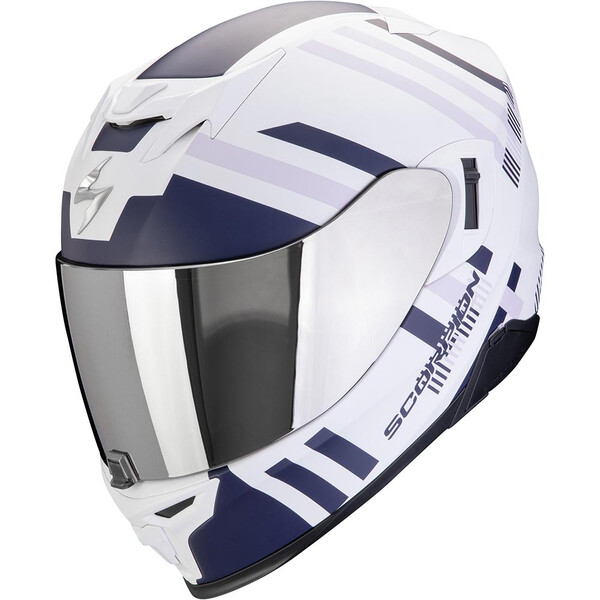 Scorpion - Casque Exo-520 Evo Air Banshee Blanc Mat / Bleu