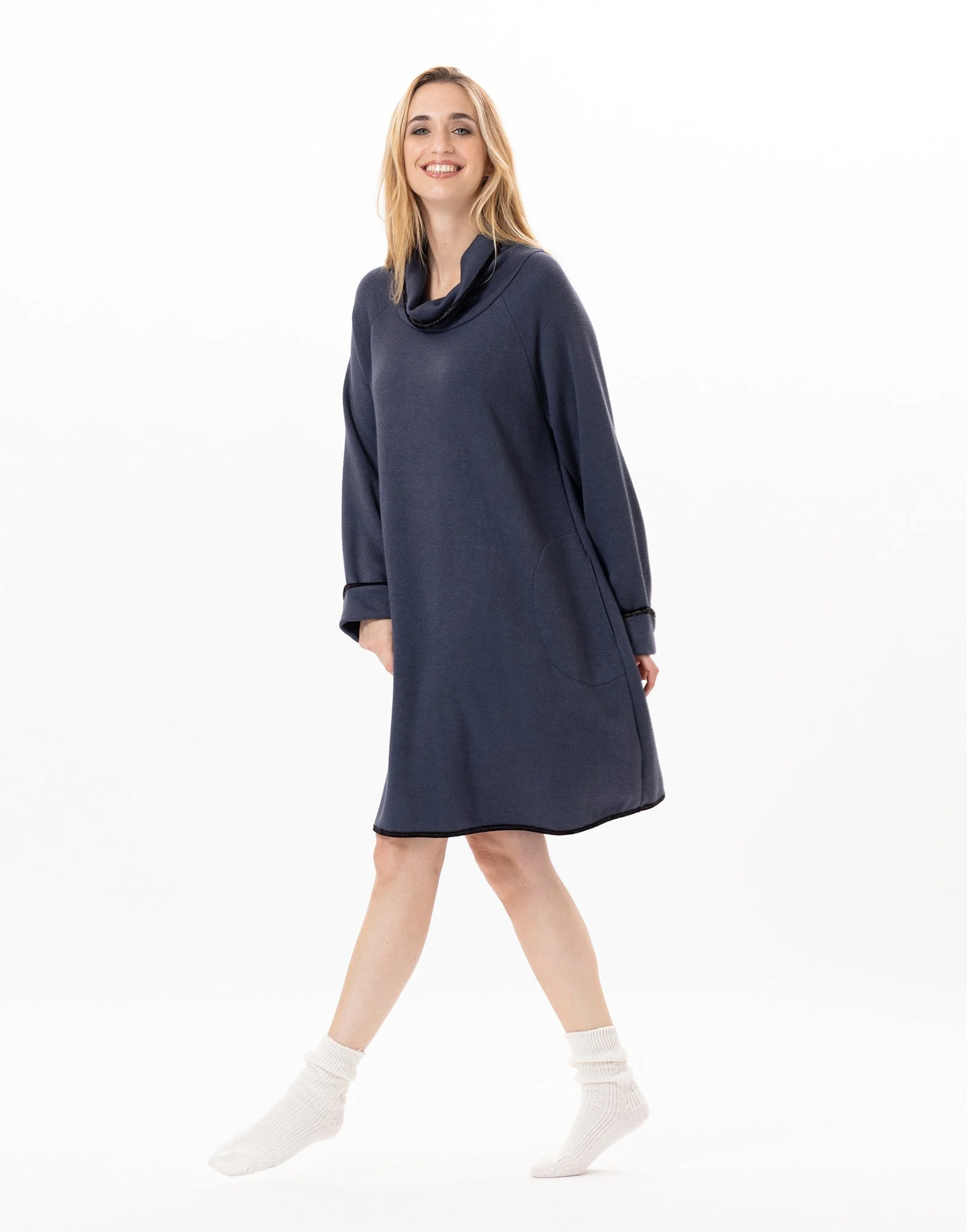 ALPAGA 840 - Robe en maille tricot | Bleu