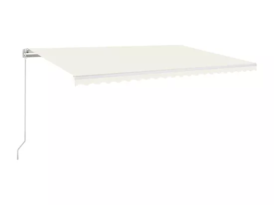 Auvent manuel rétractable avec LED 500x350 cm Crème