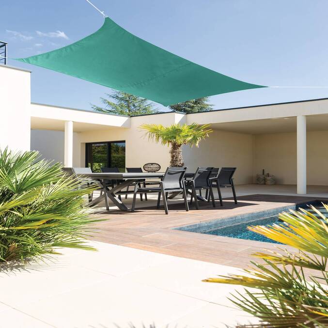 Voile d'ombrage rectangulaire CURACAO Émeraude