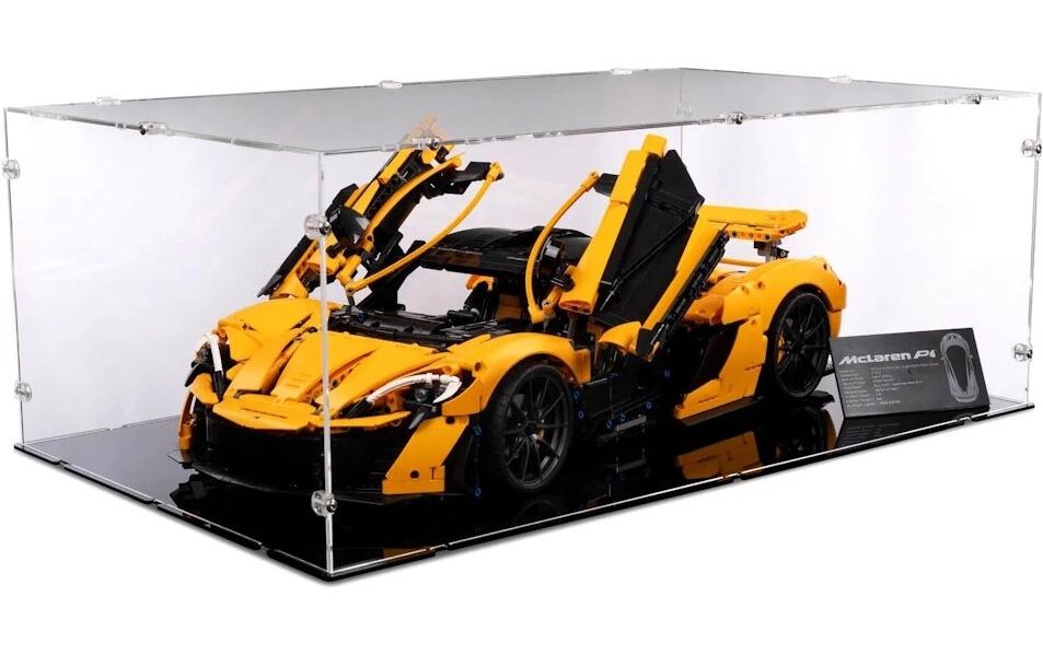 Baukasten Acryl-Display XL für LEGO 42172 McLaren P1<br>Acry-Display-Box mit schwarzem Boden