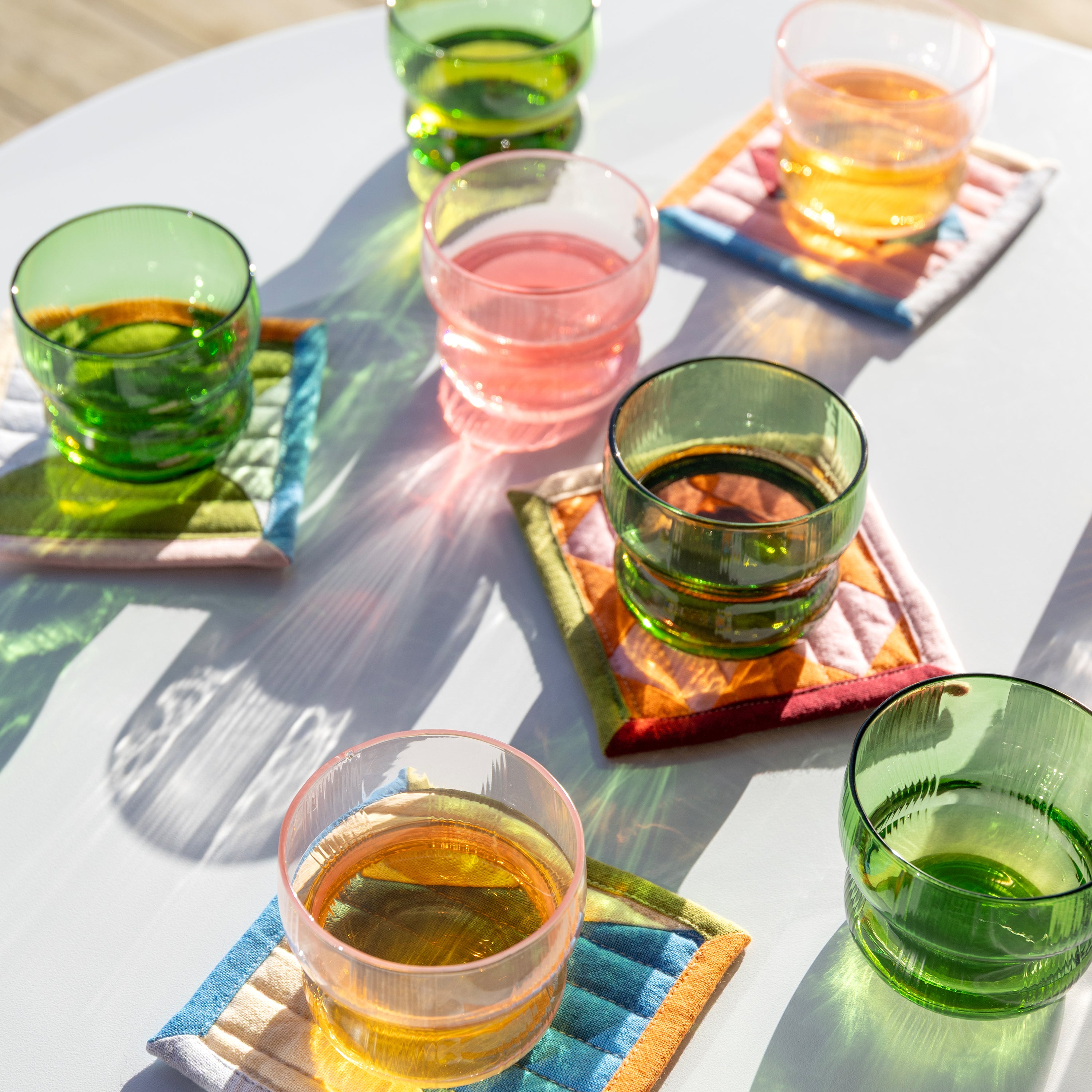 &k amsterdam Circus Glazen - Set van 4 - Groen