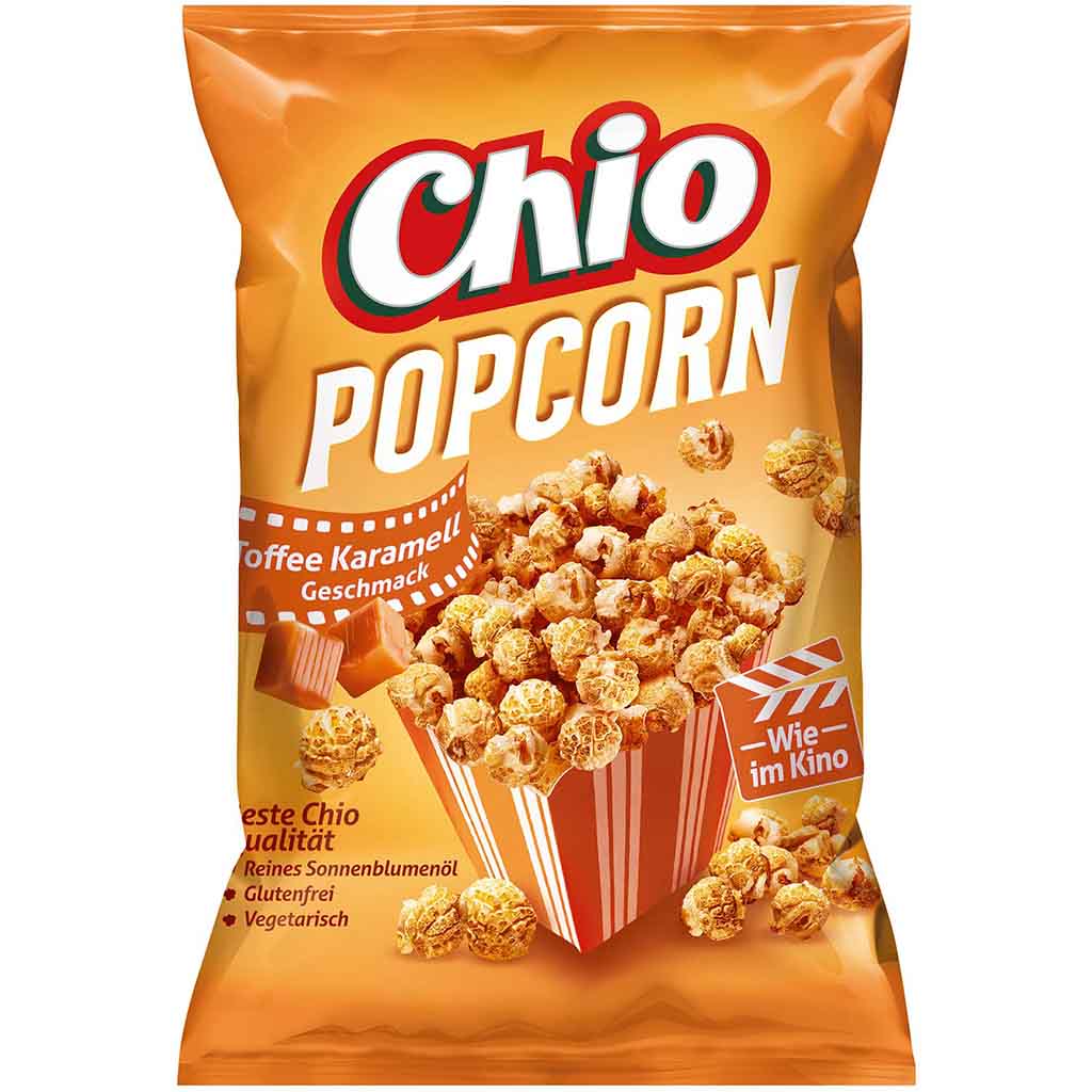 Chio Popcorn Toffee Karamell 120g MHD:10.2.25