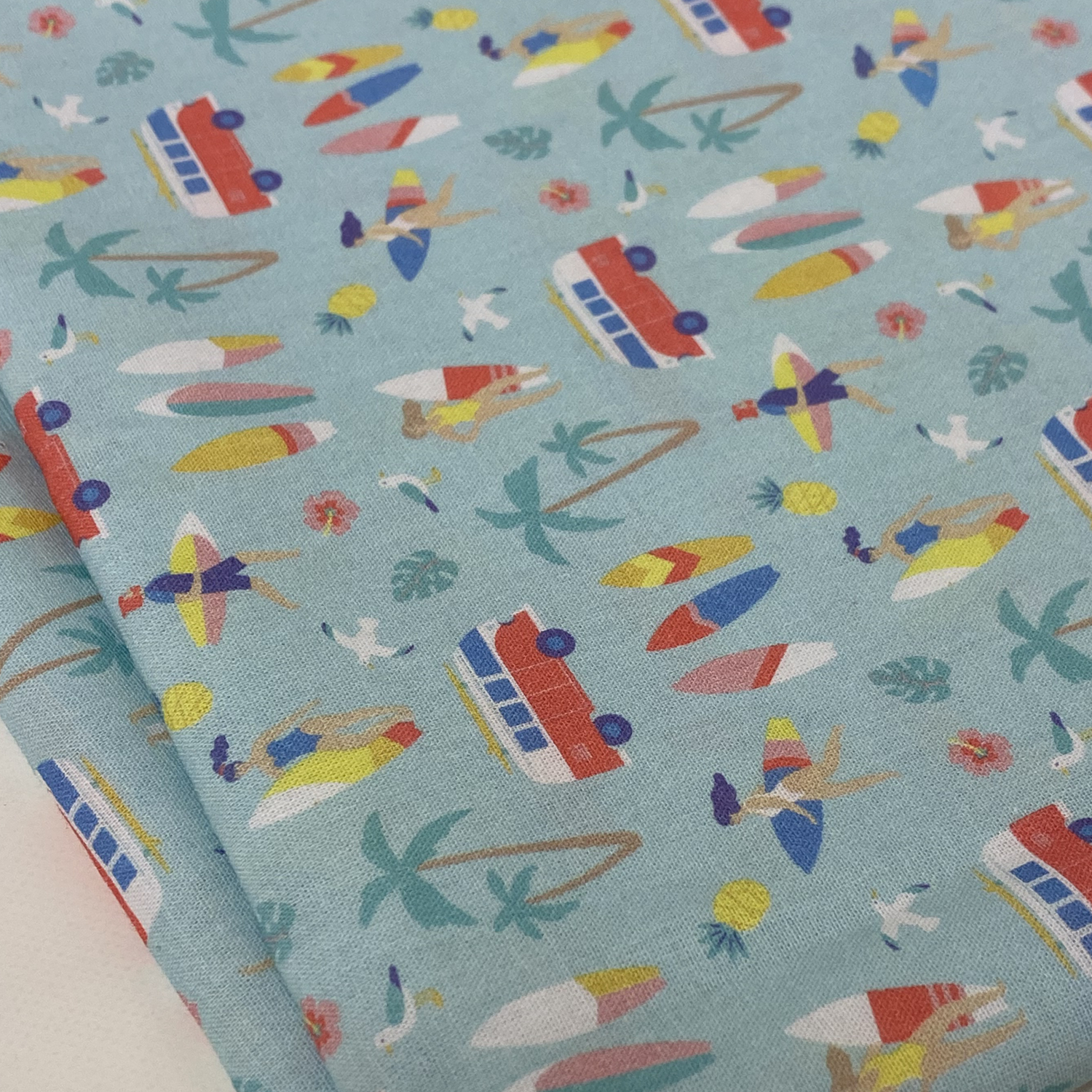 Tissu Coton Au Mètre Surfing Beach Ex1047