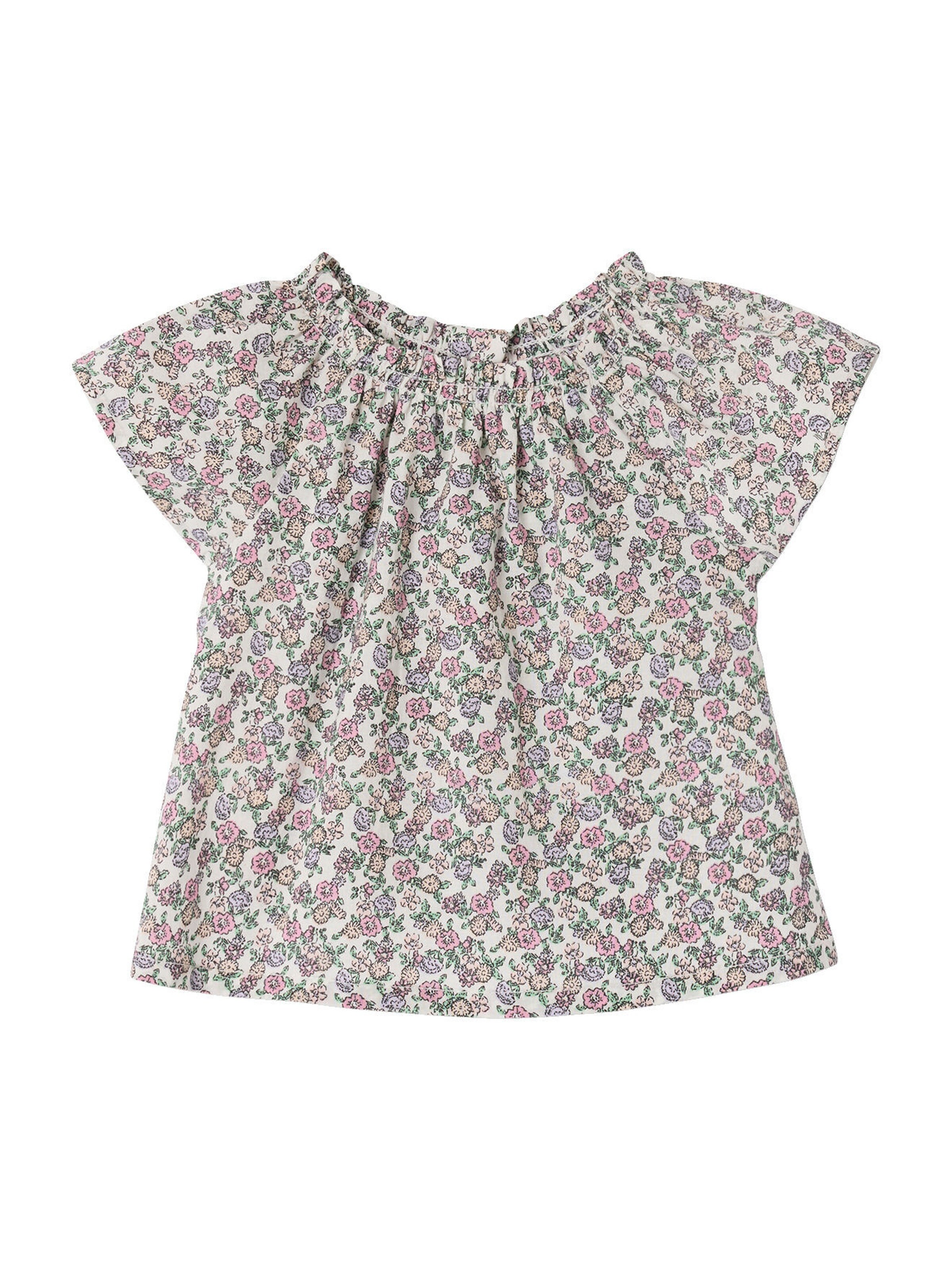 Vertbaudet Mädchen Baby Bluse mit Blumenmuster wollweiß